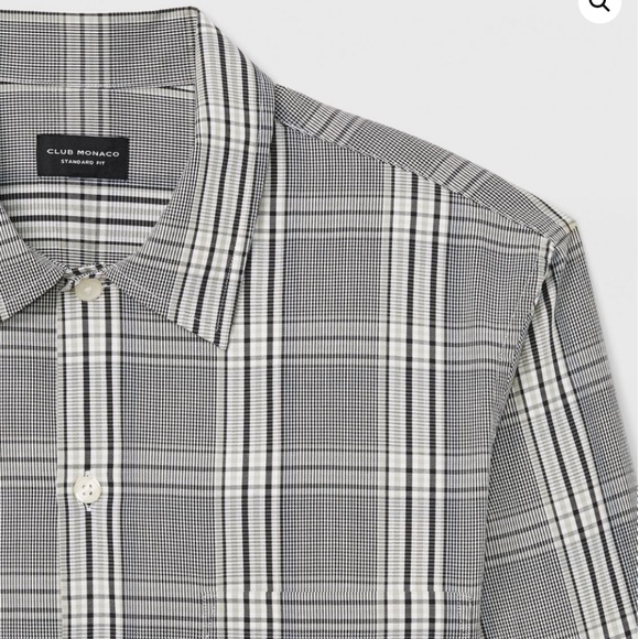 Long Sleeve Standard Shirt Grey Plaid - Brand New - NEVER WORN - Grey Multi - Picture 3 of 5